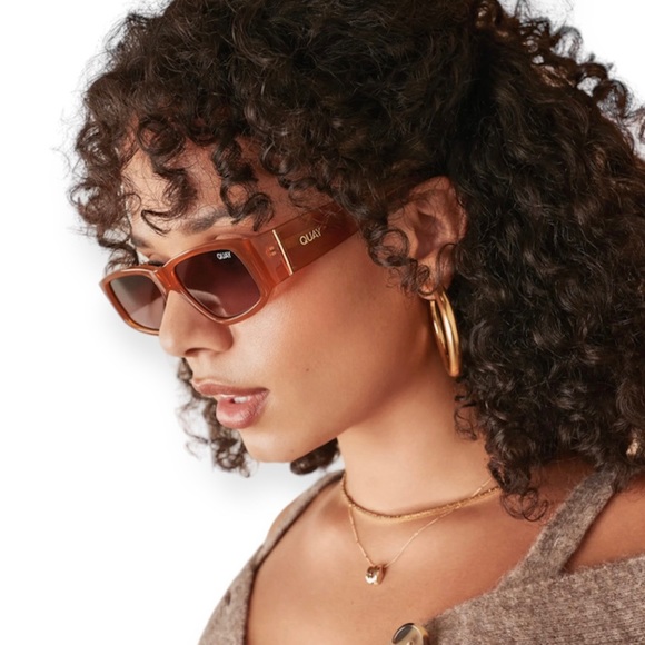 QUAY No Envy Sunglasses Milky Carmel Frame Brown Gradient Lenses NWT - Picture 2 of 13